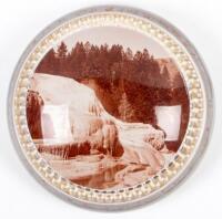 Yellowstone Park Paper Weight with F. Jay Haynes Minerva Terrace Photograph