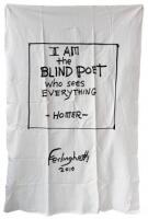 Blind Poet - large banner and letterpress poem, signed by Ferlinghetti