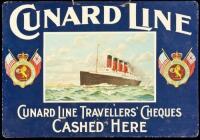 Tinplate sign for the Cunard Line