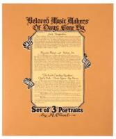 Beloved Music Makers of Days Gone By: Set of Three Signed Limited Serigraphs