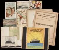 Group of ten items relating to various Netherlands - America ship lines
