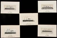 Five Postcard "Silks" of Ocean Liners