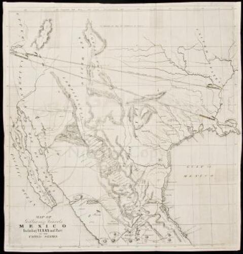 Map of Gilliam's Travels in Mexico, Including Texas and Part of the United States