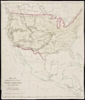 Map of the Overland and Ocean North American Mail Routes. Corrected up to 1860
