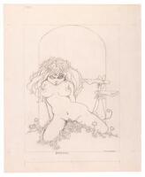 "SUK-A-DUK" - Original Pencil Illustration Published in "Bodē's Broads" Portfolio