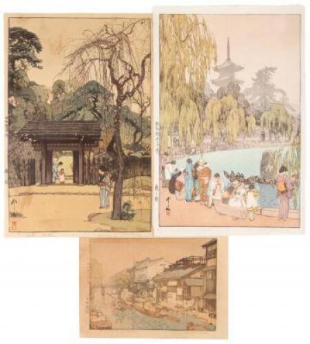 Six color woodblock prints with The Complete Woodblock Prints of Yoshida Hiroshi