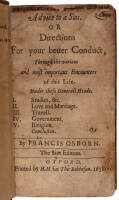 Advice to a Son. Or Directions For your better Conduct, Through the various and most important Encounters of this Life...[bound with] Political Reflections upon the Government of the Turks...