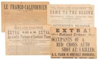 Four California newspapers reporting on the great San Francisco earthquake