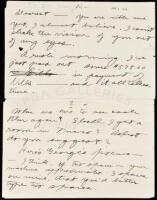 Autograph Letter from Jack London to Charmian Kittredge
