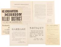 Five flyers and broadsides related to the 1906 San Francisco earthquake and fire