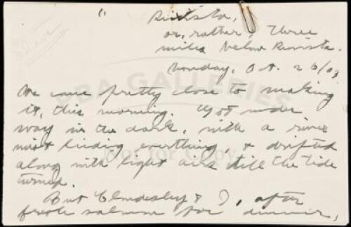 Autograph Letter from Jack London to Charmian Kittredge