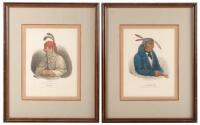 Four hand-colored lithographed portraits of Native American chiefs