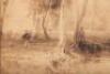 Original drawing of two men on a river bank, apparently fishing - 3