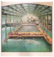 Large Color Lithograph of Sutro Baths, Interior View