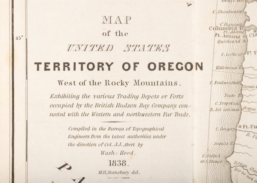 Map of the United States Territory of Oregon West of the Rocky ...