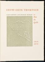 Snow-Shoe Thompson: 1856-1876