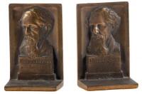 Pair of Charles Dickens bronze bookends