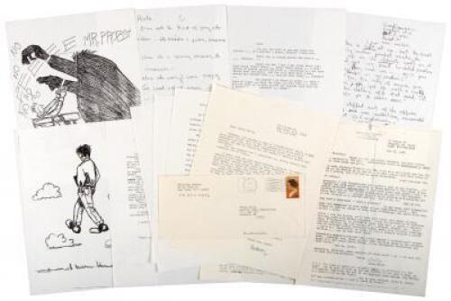 Typed signed letter and facsimile pages by Fielding Dawson