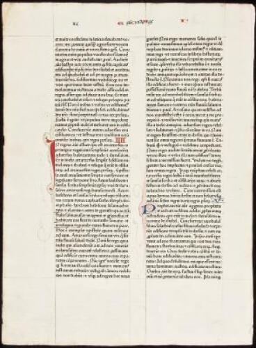 Single leaf from the Mainz: 1462 Bible printed by Johann Fust & Peter Schoeffer, from the Book of Esdras