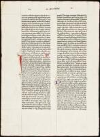 Single leaf from the Mainz: 1462 Bible printed by Johann Fust & Peter Schoeffer, from the Book of Esdras