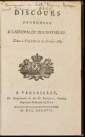 Discours Prononces a L'Assemblee des Notables, Tenue a Versailles le 22 Fevrier 1787 [bound with] Collection des Memoires Presentes a L'Assemblee des Notables