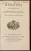 Discours Prononces a L'Assemblee des Notables, Tenue a Versailles le 22 Fevrier 1787 [bound with] Collection des Memoires Presentes a L'Assemblee des Notables