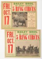 Two Advertising Boards for the Dailey Bros. Big Modern Railroad 5 Ring Circus