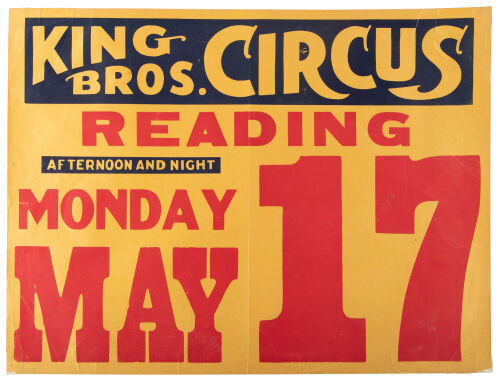 King Bros. Circus: Reading, Monday May 17 poster