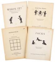 Four illustrated booklets from the Porpoise Bookshop's childrens games series