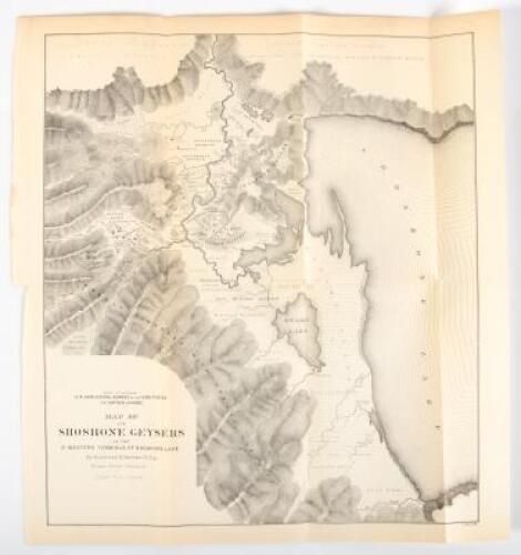 Map of the Shoshone Geysers on the S. Western Terminus of Shoshone Lake... Scale 8 in = 1 mile