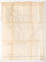 Map showing the different routes travelled over by the Detachments of the Overland Command in the Spring of 1855 from Salt Lake City, Utah to the Bay of San Francisco