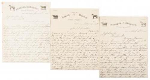 Three Letters from Russell & Bradley, Stock-Raisers