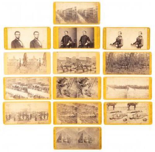 Fourteen stereoviews of Lincoln, his officers, and the Civil War