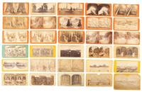 Thirty miscellaneous stereoview cards including views of the Mariposa Grove by J.J. Reilly