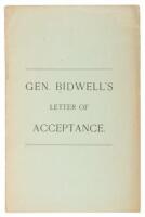 Gen. Bidwell’s Letter Of Acceptance