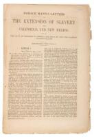 Horace Mann’s Letters On The Extension Of Slavery Into California And New Mexico; And On The Duty Of Congress To provide The Trial By Jury For Alleged Fugitive Slaves