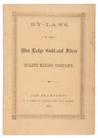 By-Laws Of The Blue Ledge Gold and Silver Quartz Mining Company