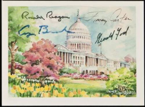 WITHDRAWN Autographs of four consecutive Presidents on one card