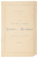 First Annual Reunion and Banquet Of The Society of Michigan Liberty Hall, Lawrence, Kansas, January 26, 1871