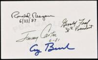 Autographs of four consecutive Presidents on one card