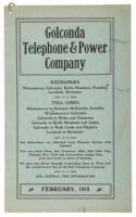 Golconda Telephone & Power Company, February, 1918