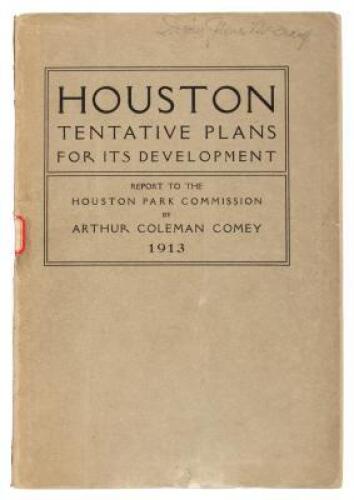 Houston Tentative Plans For Its Development. Report To The Houston Park Commission