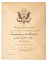 Invitation to Theodore Roosevelt Inaugural, March 4th, 1905