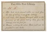 Fort Ellis Post Library Book Plate
