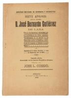 Breve apologia que el coronel D. José Bernardo Gutiérrez de Lara hace de las imposturas calumniosas que se le artículan en un folleto intitulados "Levantamiento de un General en las Tamaulipas contra la República o Muerto que se le aparece al gobierno