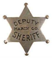 Vintage Deputy Sheriff badge for Marin County, California
