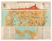 Bird's Eye View of the Panama Canal and Map of Panama