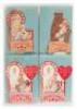 Collection of Victorian/Edwardian era Valentines with "beehive" folding paper elements - 4