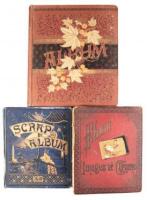 Three albums of miscellaneous Victorian era holiday greetings, name cards, trade cards, etc.