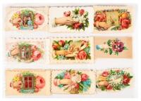 Large album of 900 Victorian concealed name Valentines + catalog advertisements